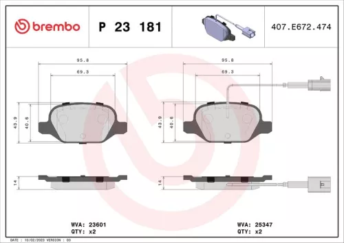 ABS Brake Pad Set, disc brake (P 23 181)