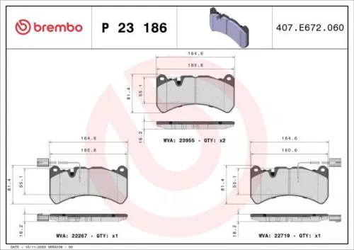 ABS Brake Pad Set, disc brake (P 23 186)