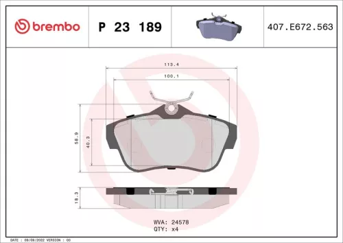 ABS Brake Pad Set, disc brake (P 23 189)