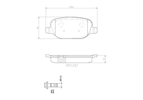 ABS Brake Pad Set, disc brake (P 23 199)