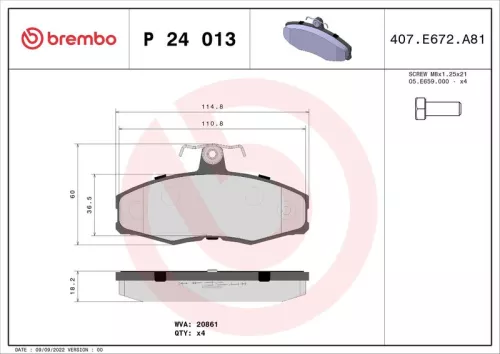 ABS Brake Pad Set, disc brake (P 24 013)