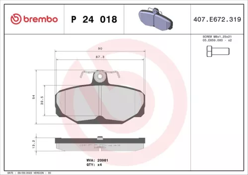 ABS Brake Pad Set, disc brake (P 24 018)