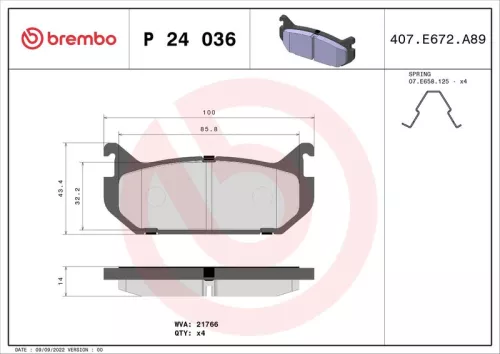ABS Brake Pad Set, disc brake (P 24 036)