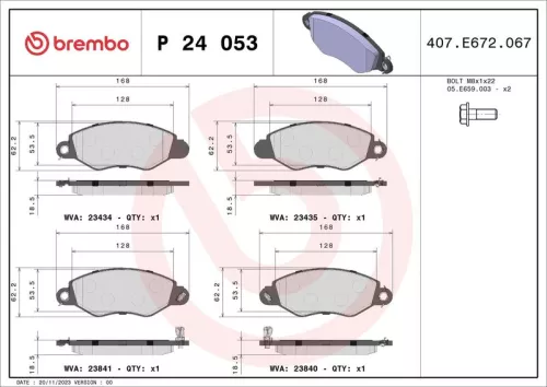 ABS Brake Pad Set, disc brake (P 24 053)