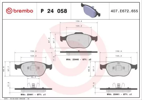 ABS Brake Pad Set, disc brake (P 24 058)