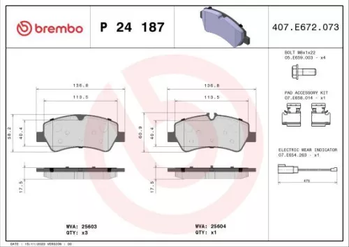 ABS Brake Pad Set, disc brake (P 24 187)