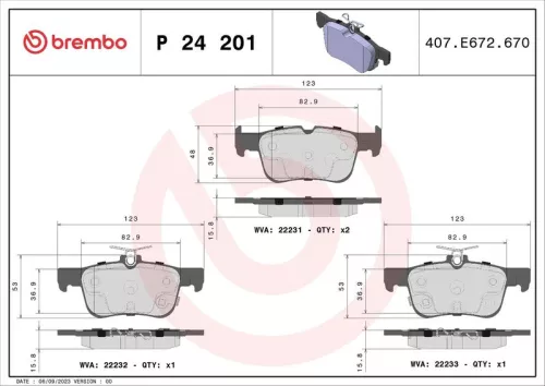 ABS Brake Pad Set, disc brake (P 24 201)