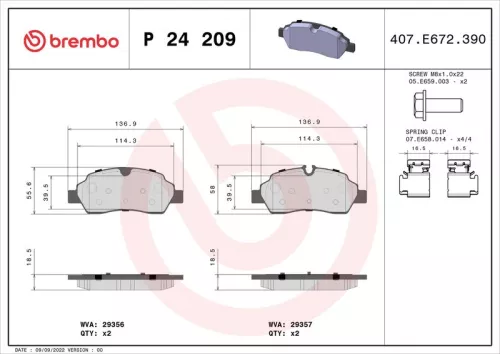 ABS Brake Pad Set, disc brake (P 24 209)