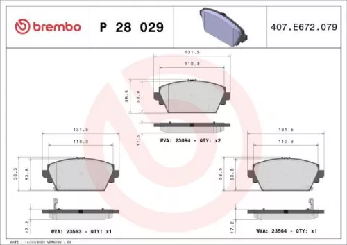 ABS Brake Pad Set, disc brake (P 28 029)