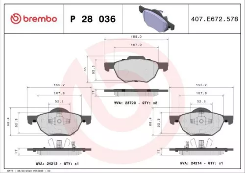 ABS Brake Pad Set, disc brake (P 28 036)