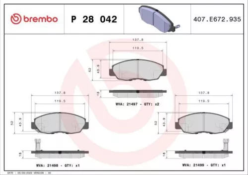 ABS Brake Pad Set, disc brake (P 28 042)
