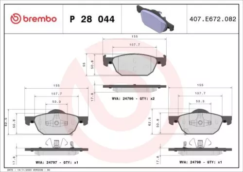 ABS Brake Pad Set, disc brake (P 28 044)