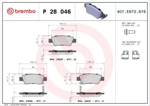 ABS Brake Pad Set, disc brake (P 28 046)