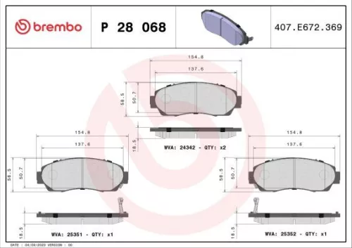 ABS Brake Pad Set, disc brake (P 28 068)