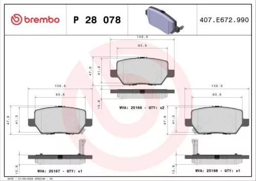 ABS Brake Pad Set, disc brake (P 28 078)