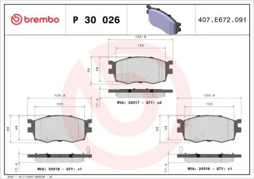 ABS Brake Pad Set, disc brake (P 30 026)