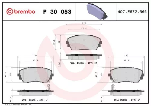 ABS Brake Pad Set, disc brake (P 30 053)