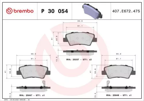 ABS Brake Pad Set, disc brake (P 30 054)
