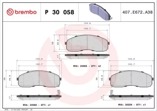 ABS Brake Pad Set, disc brake (P 30 058)