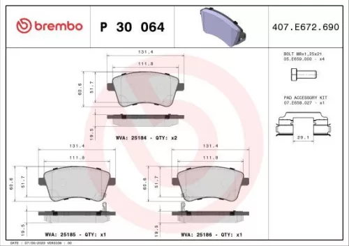 ABS Brake Pad Set, disc brake (P 30 064)