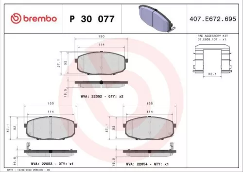 ABS Brake Pad Set, disc brake (P 30 077)