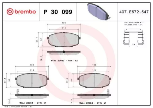 ABS Brake Pad Set, disc brake (P 30 099)