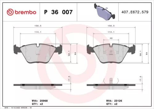 ABS Brake Pad Set, disc brake (P 36 007)