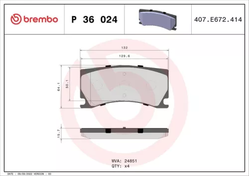 ABS Brake Pad Set, disc brake (P 36 024)