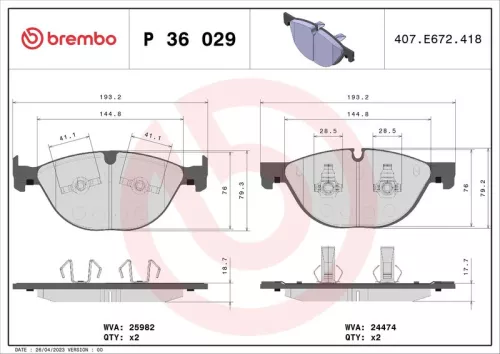 ABS Brake Pad Set, disc brake (P 36 029)
