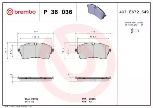 ABS Brake Pad Set, disc brake (P 36 036)