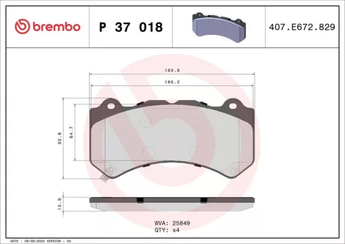 ABS Brake Pad Set, disc brake (P 37 018)