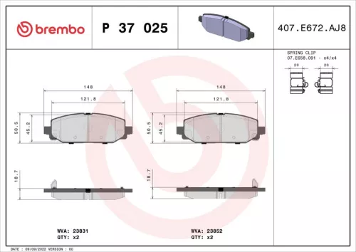 ABS Brake Pad Set, disc brake (P 37 025)