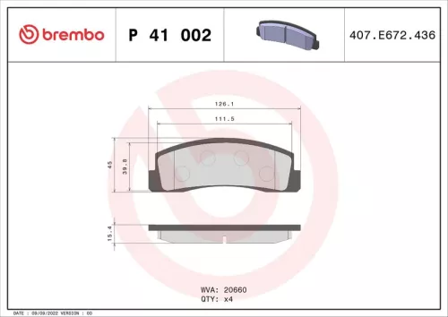 ABS Brake Pad Set, disc brake (P 41 002)