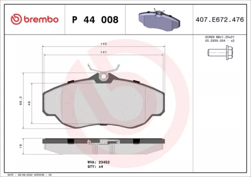ABS Brake Pad Set, disc brake (P 44 008)