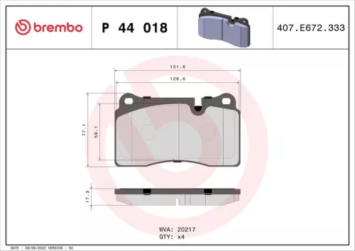 ABS Brake Pad Set, disc brake (P 44 018)