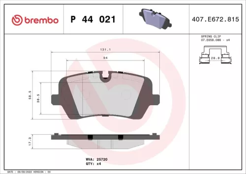 ABS Brake Pad Set, disc brake (P 44 021)