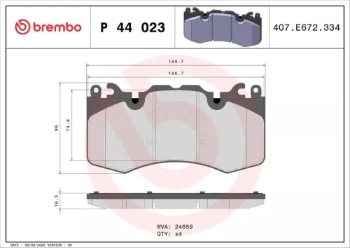 ABS Brake Pad Set, disc brake (P 44 023)