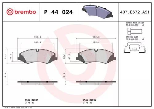 ABS Brake Pad Set, disc brake (P 44 024)