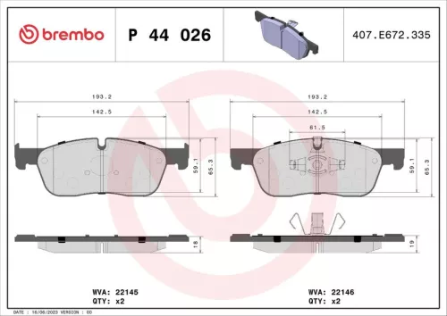ABS Brake Pad Set, disc brake (P 44 026)
