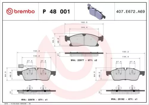 ABS Brake Pad Set, disc brake (P 48 001)