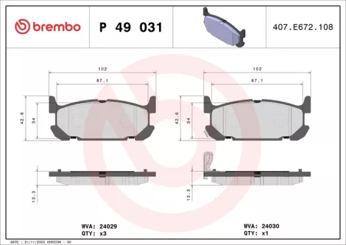 ABS Brake Pad Set, disc brake (P 49 031)