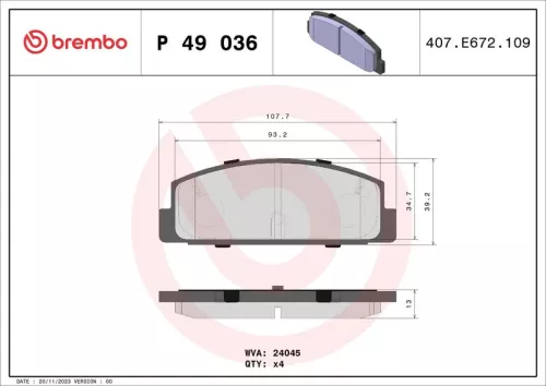 ABS Brake Pad Set, disc brake (P 49 036)
