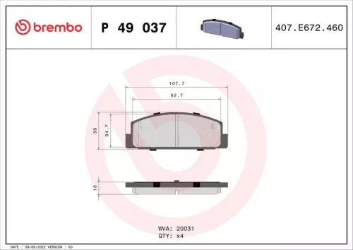 ABS Brake Pad Set, disc brake (P 49 037)