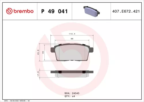 ABS Brake Pad Set, disc brake (P 49 041)