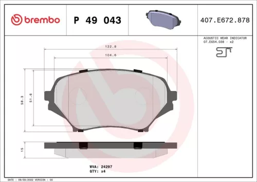 ABS Brake Pad Set, disc brake (P 49 043)