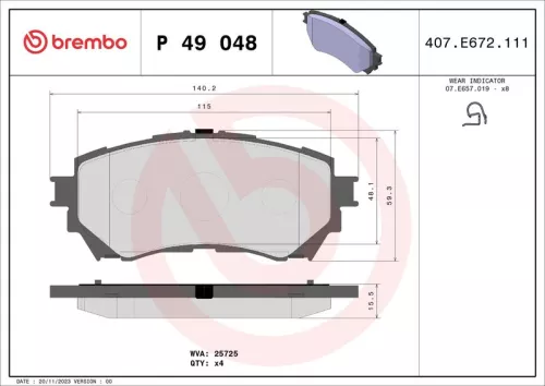 ABS Brake Pad Set, disc brake (P 49 048)