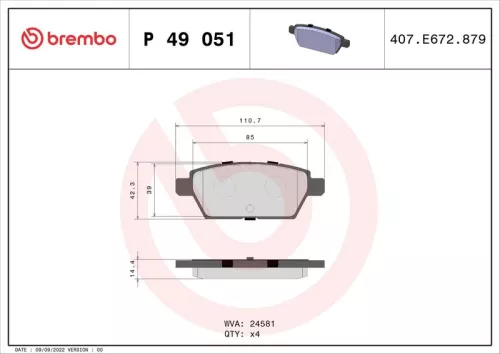 ABS Brake Pad Set, disc brake (P 49 051)