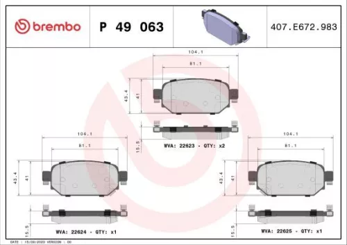 ABS Brake Pad Set, disc brake (P 49 063)