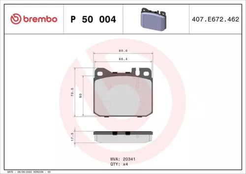 ABS Brake Pad Set, disc brake (P 50 004)