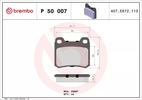 ABS Brake Pad Set, disc brake (P 50 007)